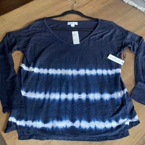 Navy’s and white tye dye women’s long sleeve shirt
